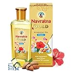 Navratna Gold Ayurvedic Hair Oil | with 24K Gold & 9 Ayurvedic Herbs | Lightweight, Non-Greasy & Fast-Absorbing | Relaxing Head Massage Oil | Deeply Nourishes Hair | 6.76 Fl Oz (200ml) - Image 2