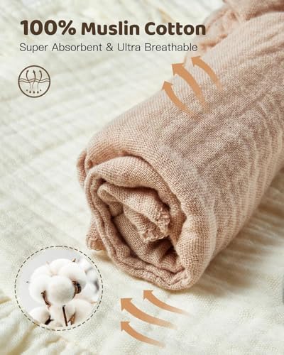 Lictin 8-Pack Muslin Baby Bibs - Bandana Drooling and Teething Bibs, Unisex Cotton4