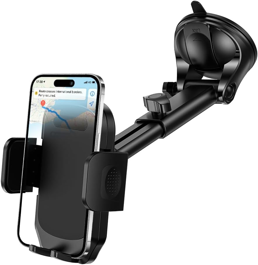 HZEL Car Dash Mount Phone Holder with 360° Adjustable Suction Cup