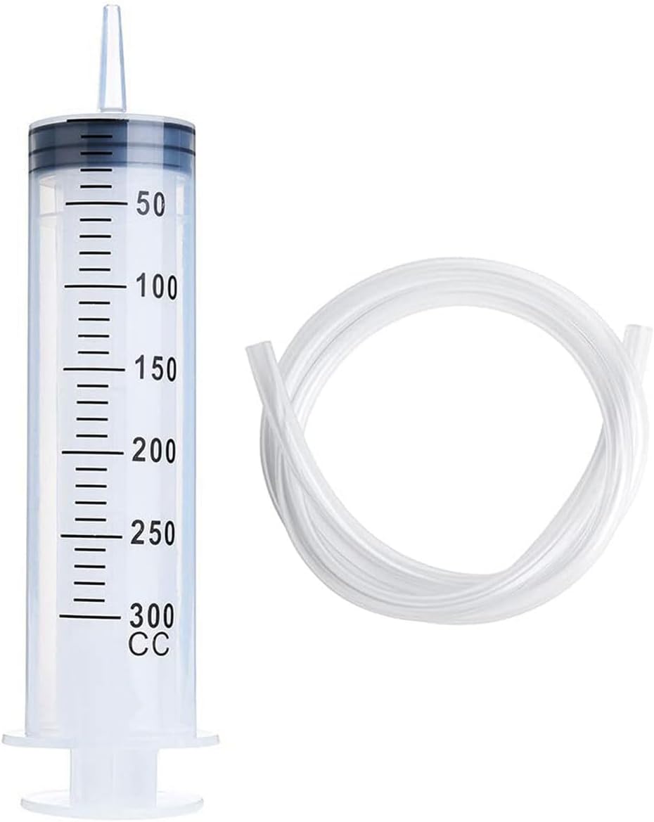 EGEN Plastic Syringe, Individually Sealed with Cap, Measurement, for Scientific Labs, Measuring Liquids, Feeding Pets, Oil or Glue Applicator (300ML)