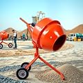 8 Cu.Ft. Concrete Mixer Machine, 3/4HP Electric Cement Mixer Machine, Electric wheelbarrow Concrete Mixer Machine mud mixer cement mixer with Wheel and Stand for Stucco (Orange, 4.6 Cu.Ft.)