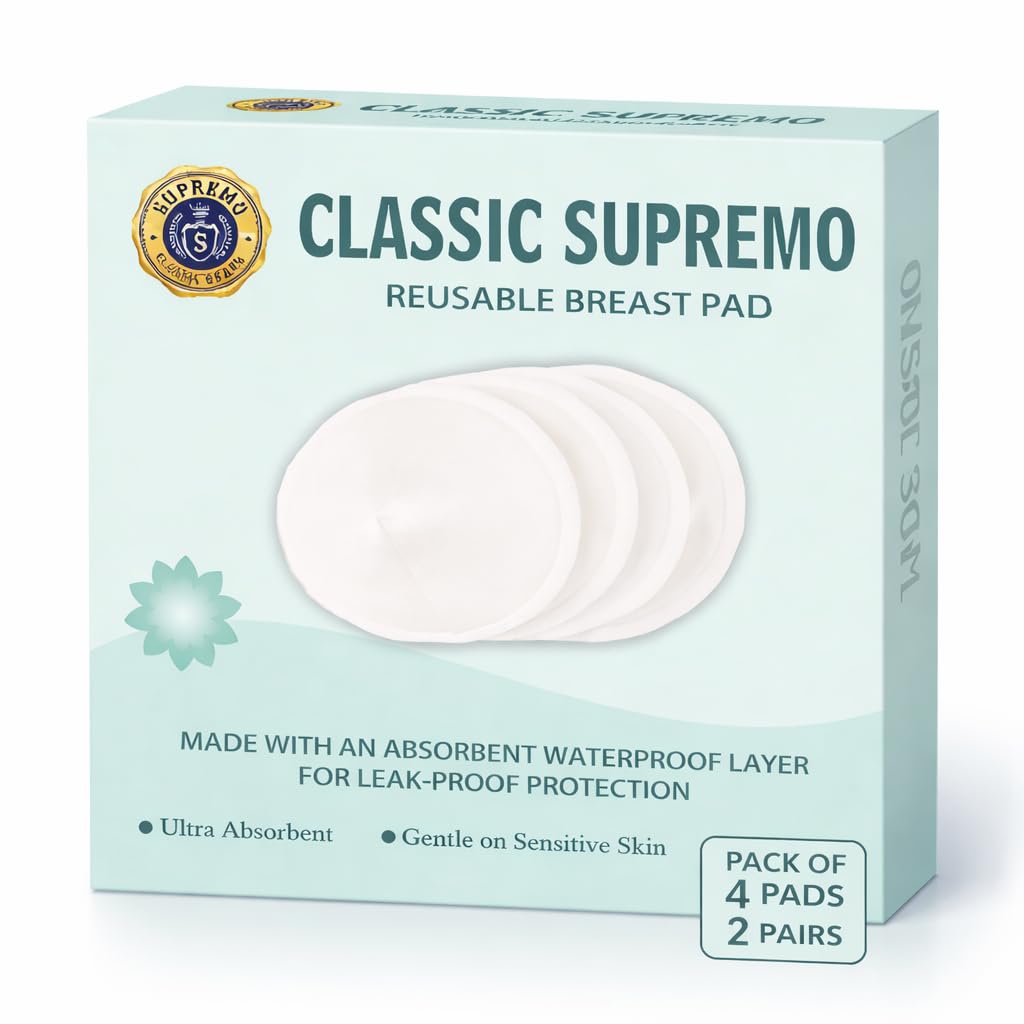 Reusable Nursing Breast Pad, Soft Bamboo Fibre, Ultra Absorbent, Waterproof, Gentle on Sensitive Skin, 4 Pads, 2 Pair-image-15