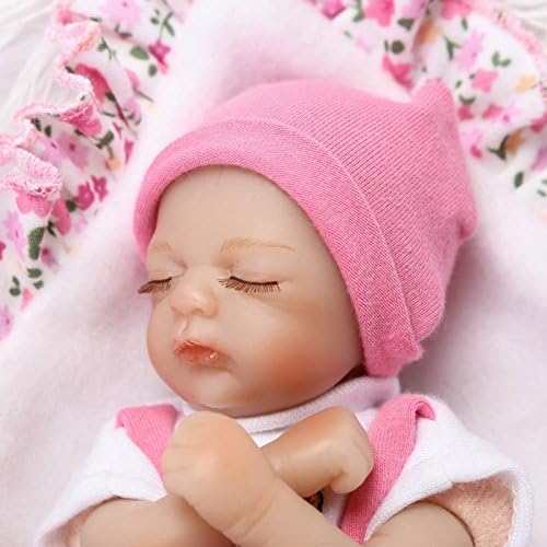 Pinky 20cm 8 Inch Mini Reborn Baby Palm Doll Hard Vinyl Silicone Girl Boy Twins Realistic Newborn Dolls Xmas Birthday Present (Twins)