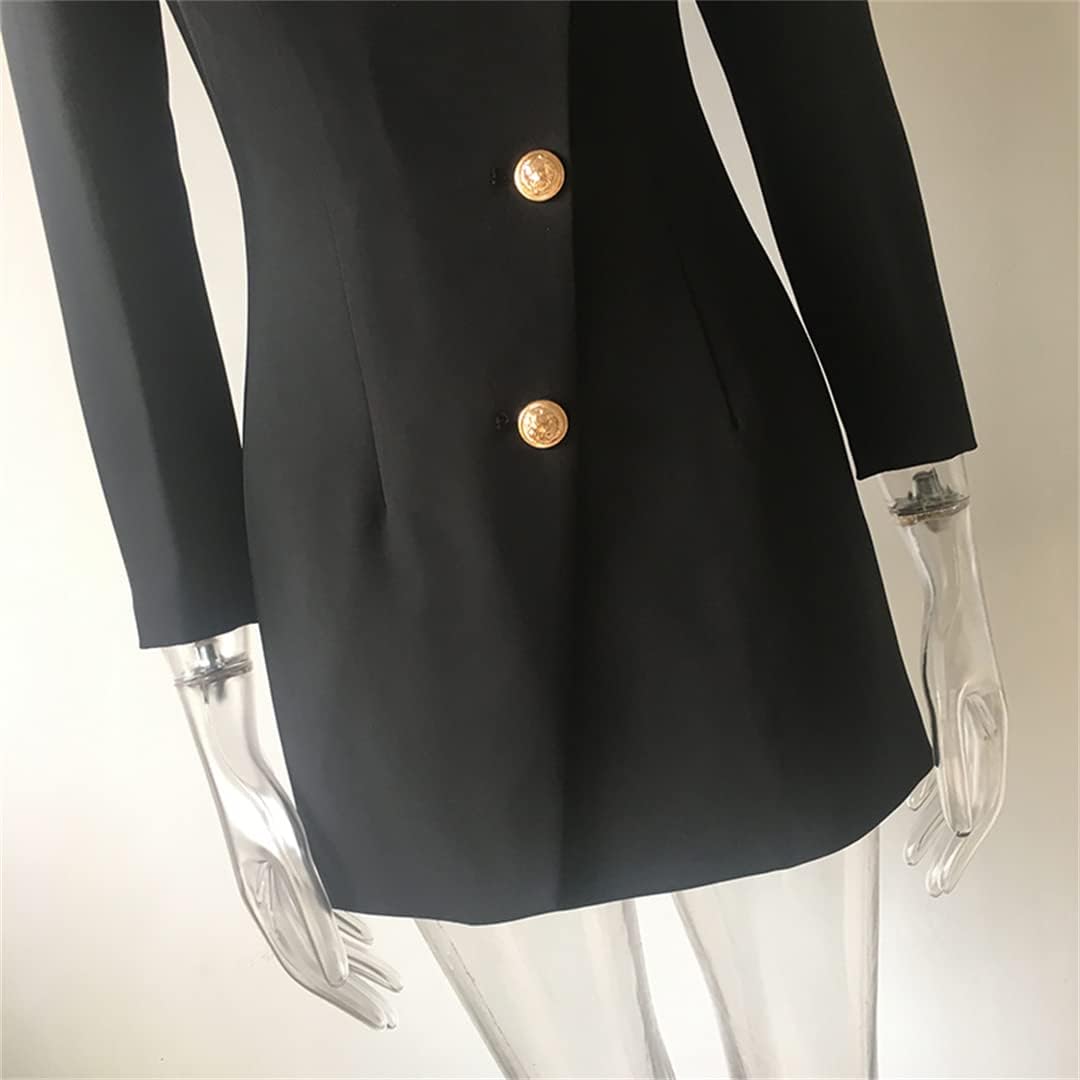 Alloaone Long Sleeve Sexy V-Neck Slim Staight Sheath Short Black Dress Buttons Women Skinny Dresses