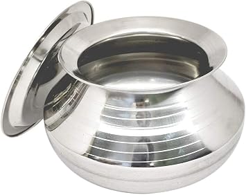 Bartan Hub Stainless Steel Handi with Lid  Pongal Handi , 2500 ML , Dishwasher Safe  Handi 2.5 L with Lid Stainless Steel, Medium