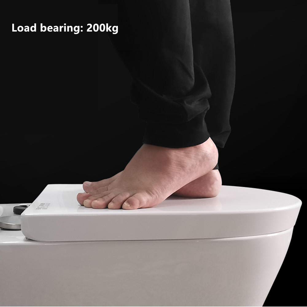 WC-Sitz, WC-Sitze mit Absenkautomatik, weiß, Schnellverschluss, verstellbare Scharniere, Befestigung Oben/unten, Toilettendeckel, antibakterielles Urea-Formaldehyd-Harz-O-1