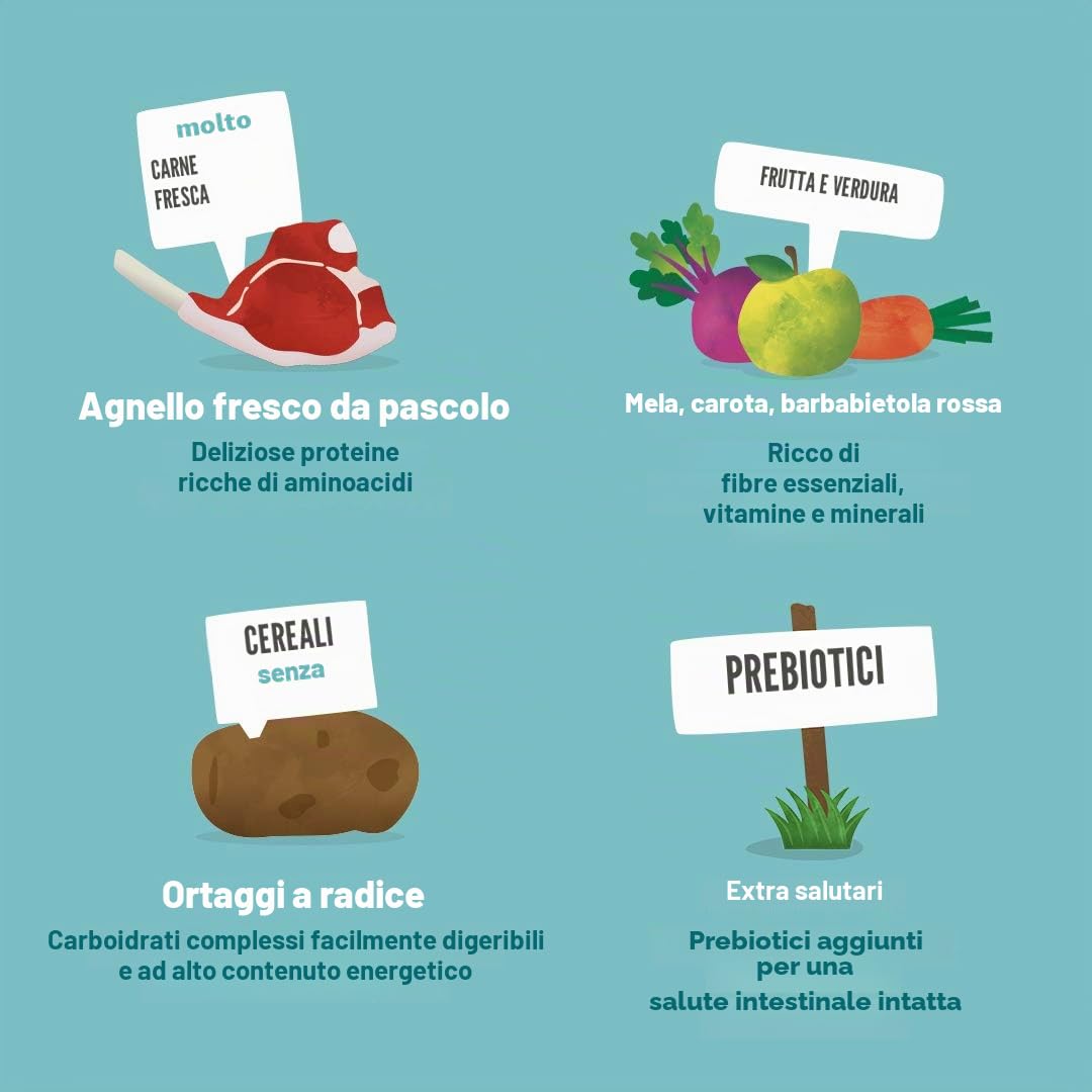Edgard & Cooper Cibo per cani secco, senza cereali, ipoallergenico, per cani, adulti, agnello naturale da 7 kg con molta carne fresca, cibo gustoso ed equilibrato, mono-proteina