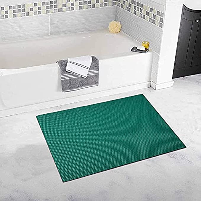 Image of Purav Light Anti-Skid Non-Slip Waterproof Rubber Door Mat for Home Outdoor Entrance Large Size Foot Mats (2x1.4 feet, Green)