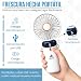 Imagen de MENZZA® Ventilador Portatil 3 En 1 I 5 Velocidades I Ventilador De Mesa Recargable Por USB I Mini Ventilador Silencioso De Mano + Base + Cuerda Cuello Incluidas I 5000mAh
