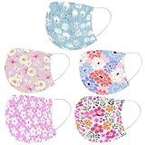 GOGCIAO Spring Floral Flower Disposable Face Cover with Designs for Adults,3-Ply Printed Pattern with Nose Wire,50Pcs