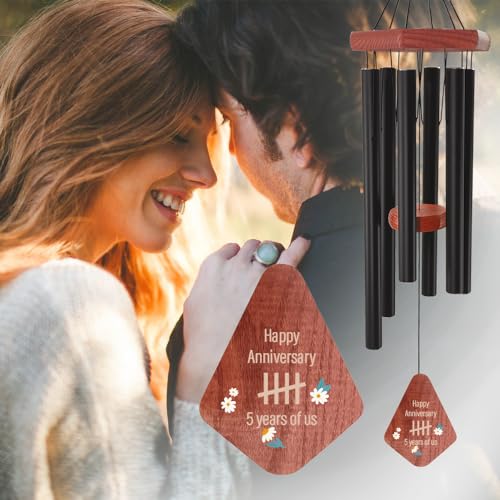 Image of Personalized Wedding Wind Chimes,inch Customized Wedding Gifts for Couples, Anniversary Wind Chime for Husband /Wife,Girlfriends /Boyfriends Loving Memory Outdoor