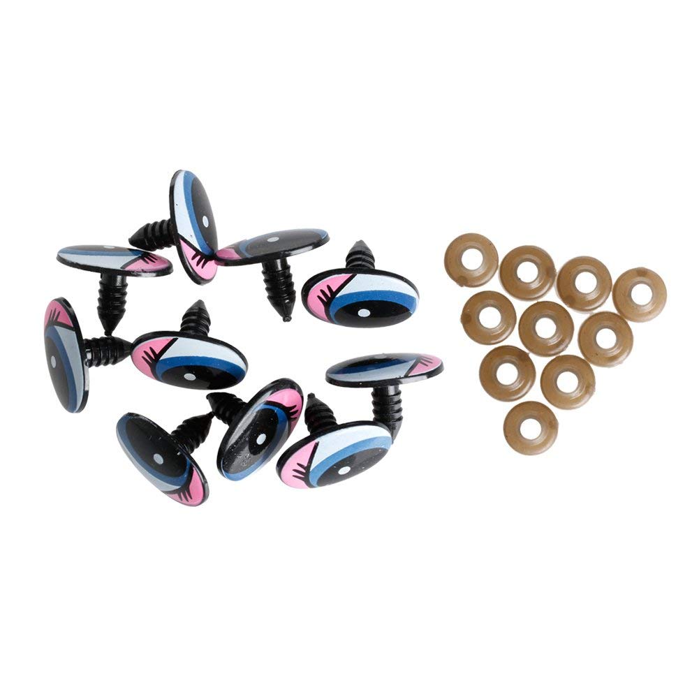 Yeux De Poupée Ovale Bleu - Lot De 10 Pièces 24x18mm - Pour Marionnettes, Peluches DIY
