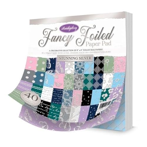 Hunkydory Mixed - Fancy Foiled Paper Pad - Stunning Silver - Ffpp102 - Rrp £11.99