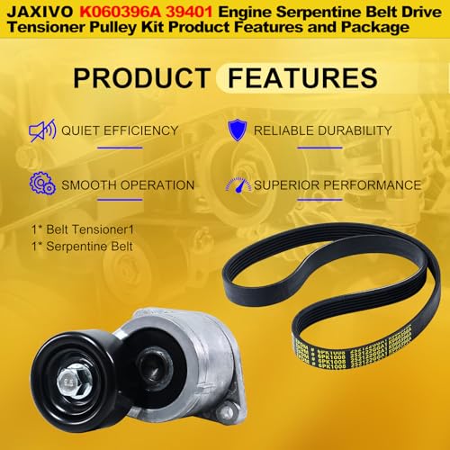 Image of K060396A Serpentine Belt Drive Tensioner Pulley Kit Fit for 19-20 Santa Fe,16-18 Santa Fe Sport,15-19 Sonata,16-20 Optima,17-22 Sportage,2.0L /2.4L Gas,Replace 252802GGB2,252802GGC3