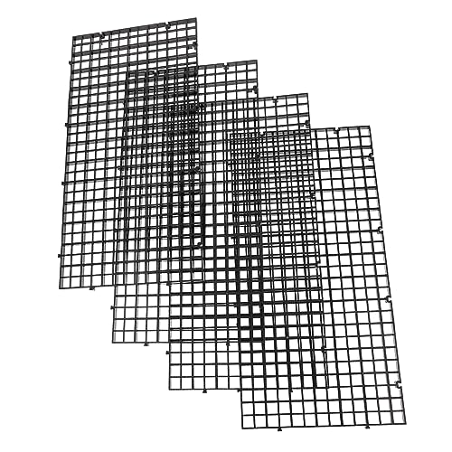 COSMEVIVI 水槽仕切り 4個 水槽 プレート プラスチック底フィルター ブラック グリッド仕切り 魚の噛みつき防止