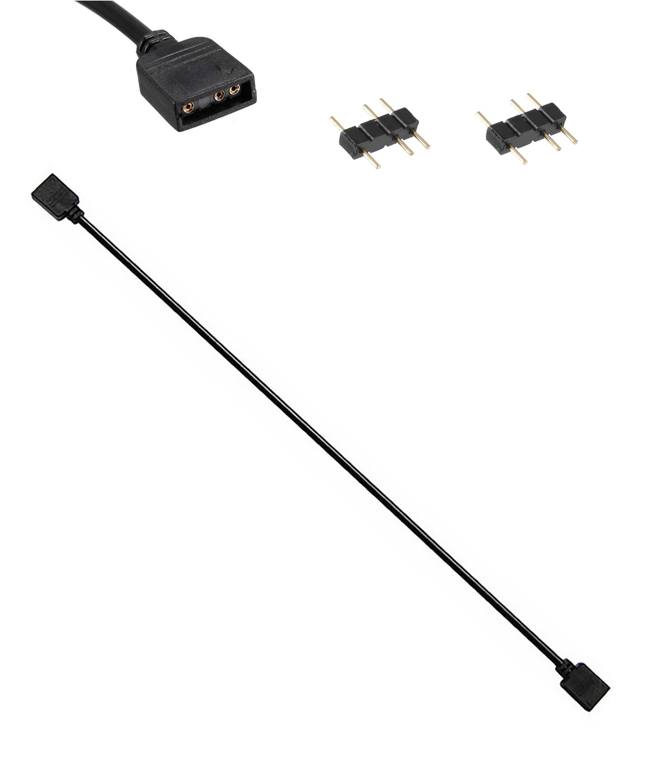 RGB Extension Cable 3 Pin, 20 Inches Computer Motherboard ARGB Interface Extension Cable Female Connetor, 5V Argb 3-Pin Connector 1-1