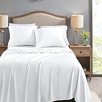 Vista 4 de FreshCulture Sábanas encimeras tamaño Queen, paquete de 6, sábanas de microfibra suave para el hogar, salones, hoteles, sábanas planas a granel solo