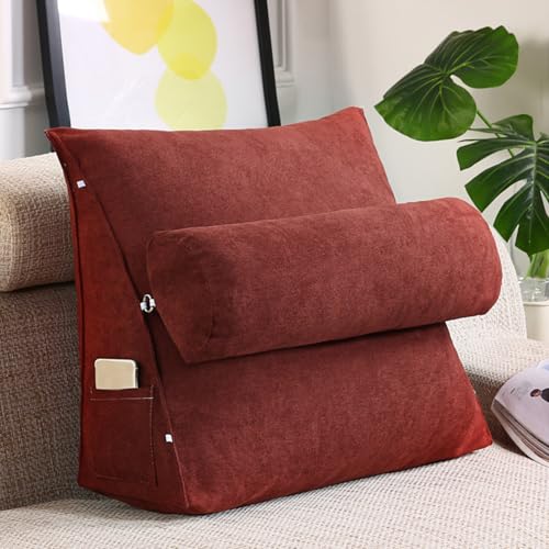 Almohada lumbar de cuña triangular curva con soporte cervical para sofá cama rojo 2