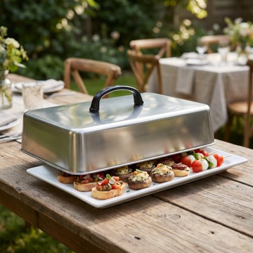 Tapa para plancha de acero inoxidable rectangular resistente al calor de barbacoa 8
