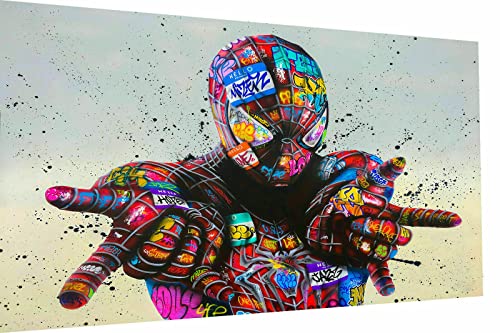 Magic Canvas Art Pop Art Spiderman Hero Hero Impression sur toile 1 pièce Impression murale de qualité supérieure B8133 180 x 90 cm