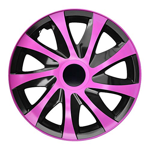 NRM KO243 Radzierblende Draco CS, Schwarz/Rosa, 15 Zoll, 4er Set