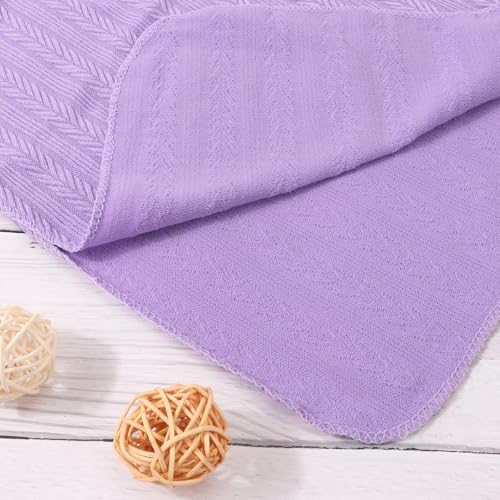 Image of AQOKKA Newborn Receiving Blanket with Bow Hat Headband Set Wheat-Pattern Newborns Toddler Baby Boy Girl Nursery Swaddle Wrap