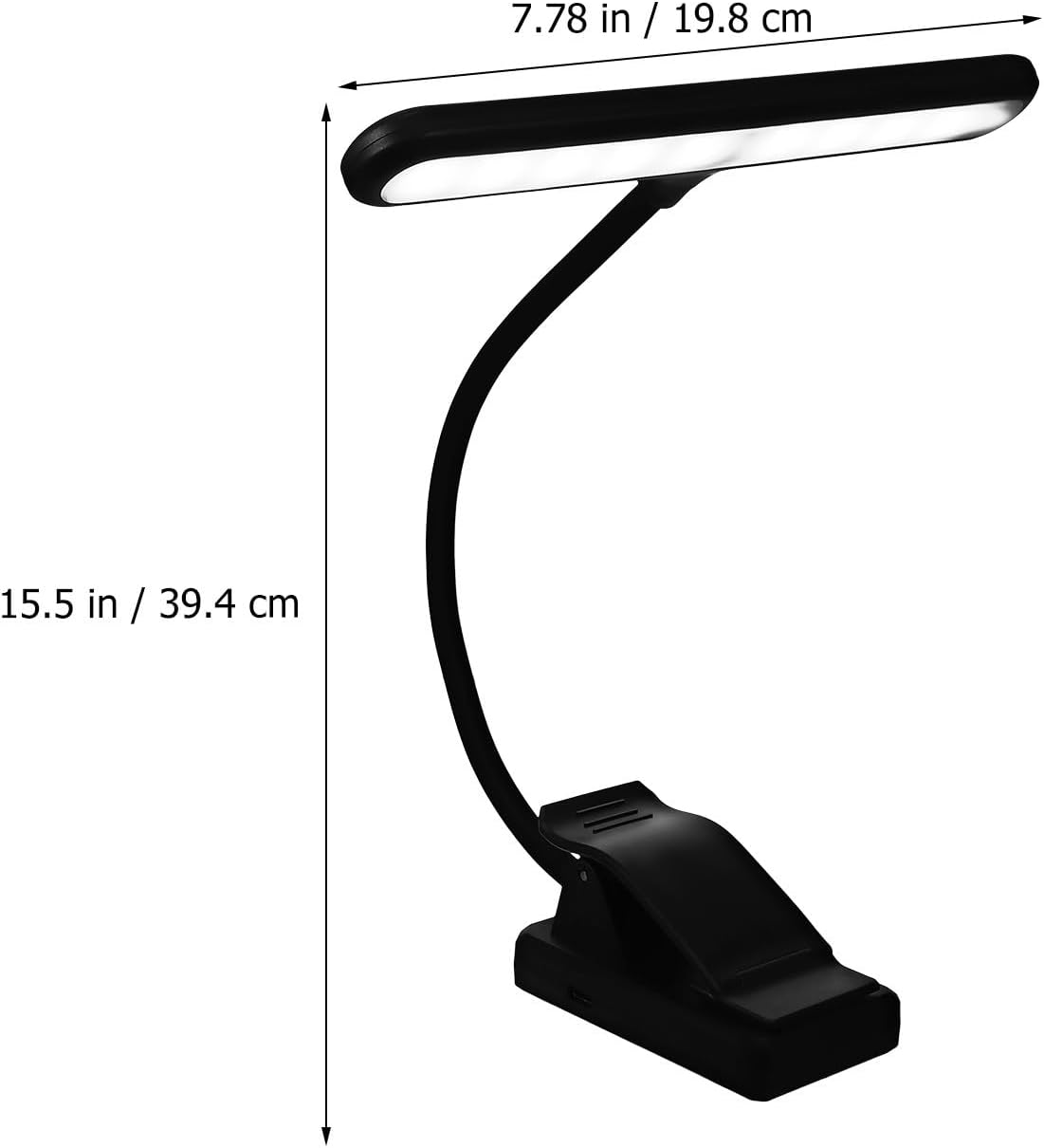 Clip-on LED Music Stand Light Xy-2069 with 27-Level Battery Indicator, 6-Stage Adjustable Brightness USB Rechargeable Reading Lamp for Piano and Keyboard Use
