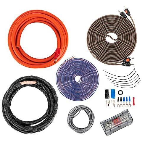 Alphasonik HK4 Premium 4-Gauge Complete Car Amplifier Installation Kit Power, Ground, Remote, Speaker Wire, Twisted RCA Interconnect, in Line Mini ANL Fuse Holder, 150Amp ANL Fuse - Amp Install Kit Cover