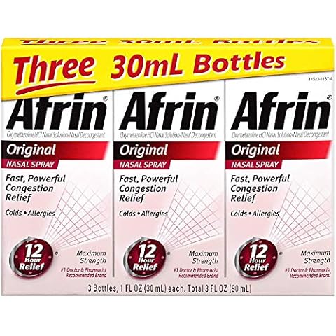 Afrin Original Nasal Spray, 3 Pack, 1 Fl Oz per Pack Cover