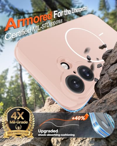 Image of Magnetic for iPhone 17 Case,Shockproof Matte Cover,Cute Pink | with Screen Protector,Compatible with MagSafe,Military Grade Drop Protection,Full Camera Protection,Non-Slip Design Case