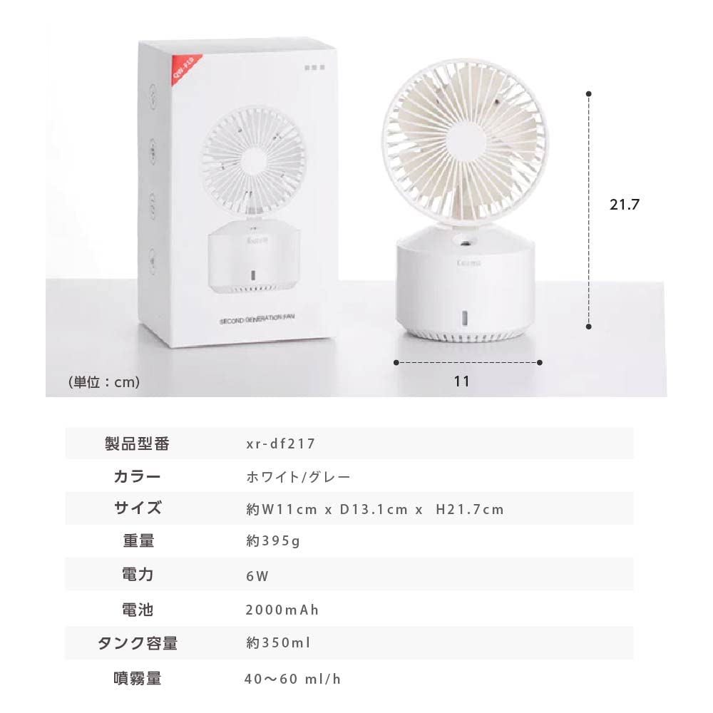 Amazon | 【ベストサイン 】【ホワイト】ミスト機能付き 卓上扇風機