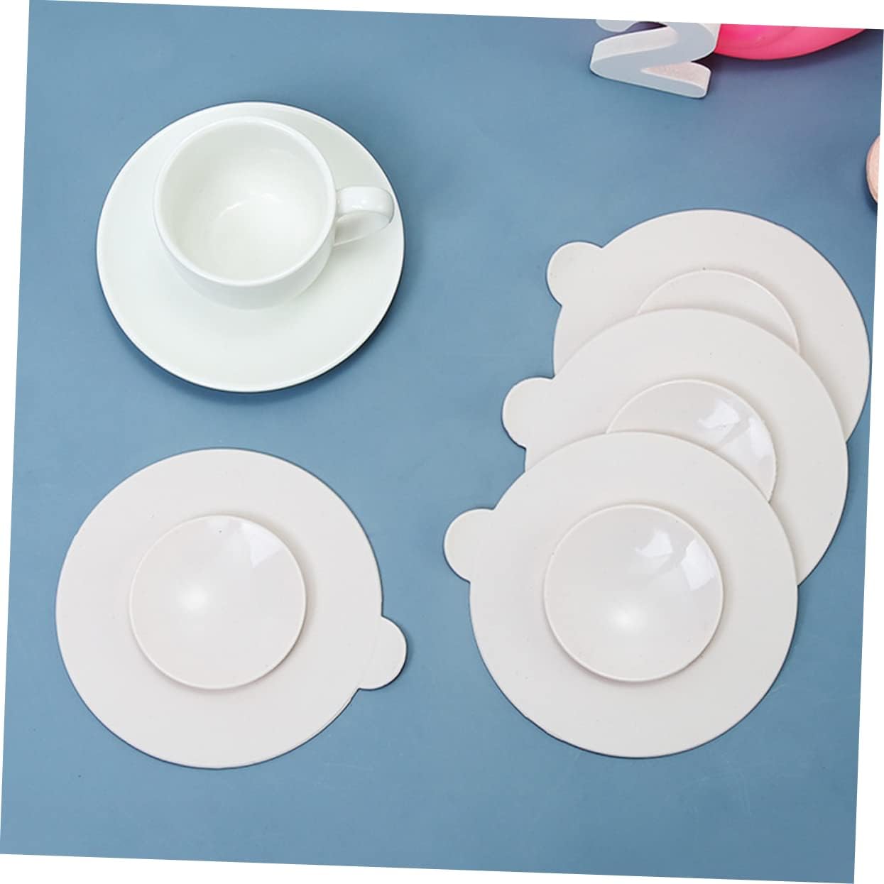 3pcs Silicone Suction Bowl Mats Food Grade Flexible Suction Cup Pads with Non Slip Base Unspillable Tableware Placemats for Independent Eating and Mess Prevention