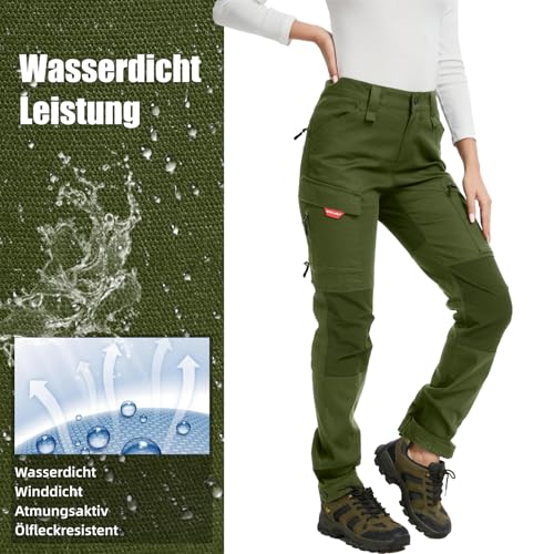 WORK IDEA Damen-Wanderhose, Stretch-Slim Fit, wasserabweisend, geeignet für Outdoor-Aktivitäten