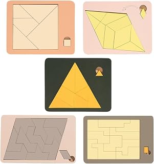 Triangle Puzzle, Solving The Wooden Block Puzzle Challenge, Wooden Irregular Shape Jigsaw, Disappearing Triangle Design, Challenging Game with Unique Geometric for Family Game Night (Color_06)