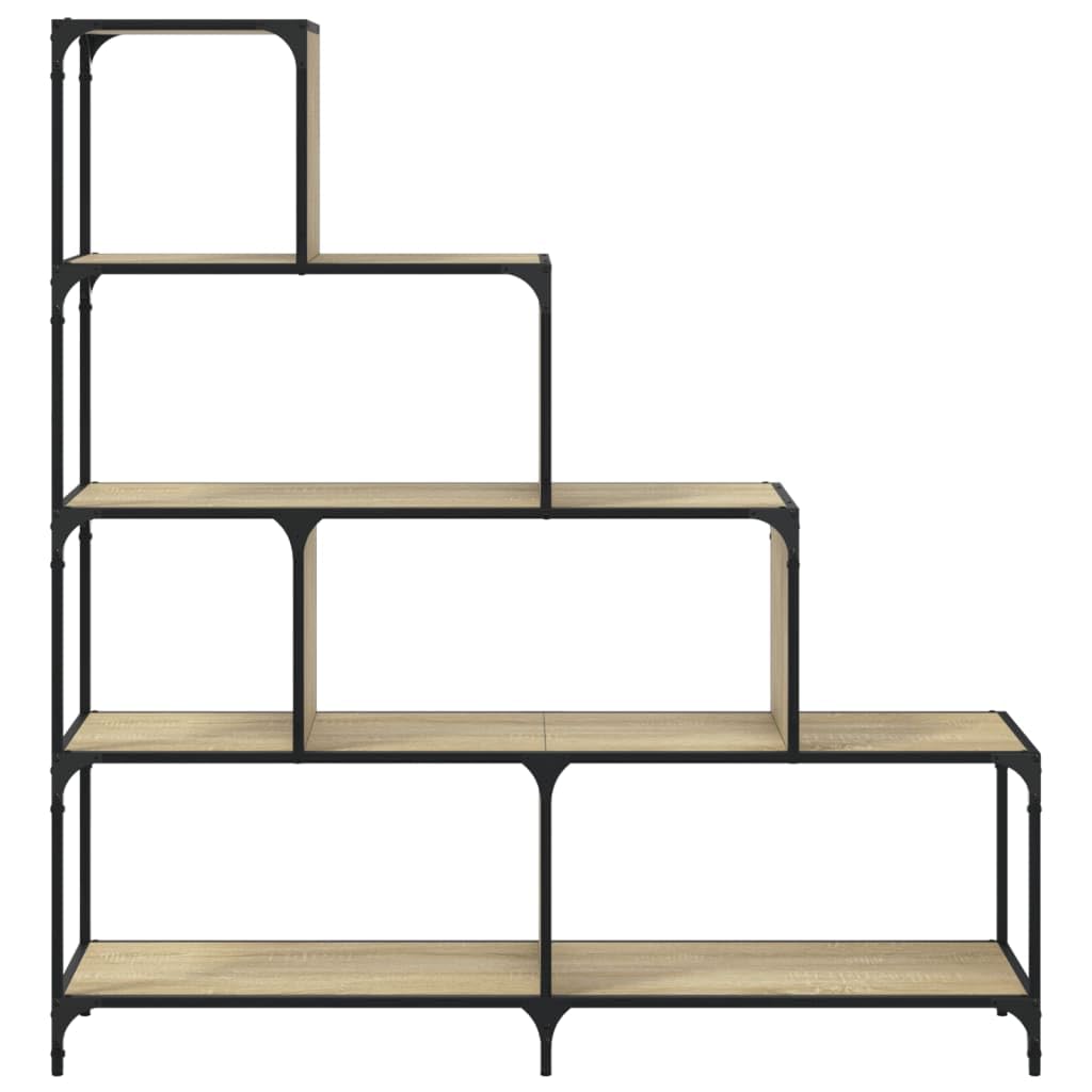 Libreria in rovere Sonoma, 4 ripiani, 139 x 33,5 x 149 cm, divisorio per soggiorno, ufficio, camera da letto, cameretta dei bambini e corridoio