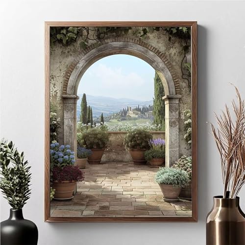 Diamond Painting, Paisaje Pintura de Diamante Kit Manualidades Adultos, Planta 5D Diamond Painting Adultos Dibujos DIY Diamantes para la Decor de la Pared del Hogar, Regalos 80 x 100cm JPF 2-3