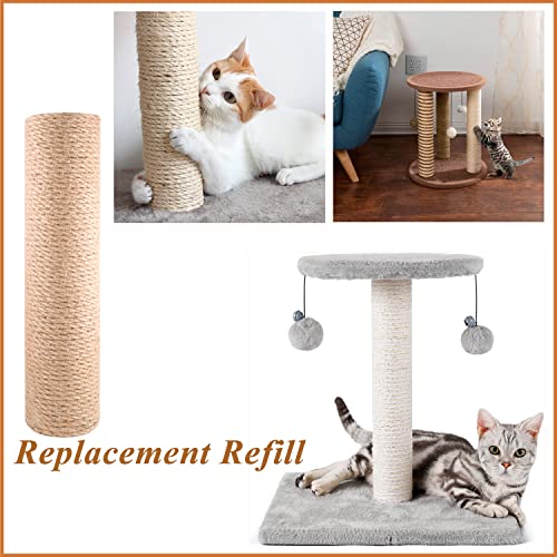 Midube 12 Inch Cat Scratching Post Replacement With M8 Screw Durable Cat Tree Scratch Post Refill Jute Rope For Cat Scratcher Climbing Perch Indoor Tower Furniture Scratching Tree Wall, Sisal, 2Pcs #TOP4