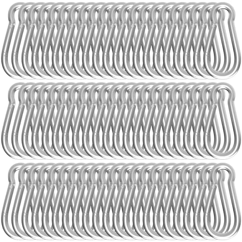 50-Pack M8 Carabiners Clip Heavy Duty Spring Snap Hook, 3Inch