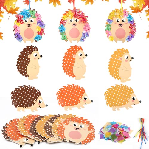 Binlava 9 Stück Igel Bastelset kinder, Herbst Basteln mit Kindern, Herbst...