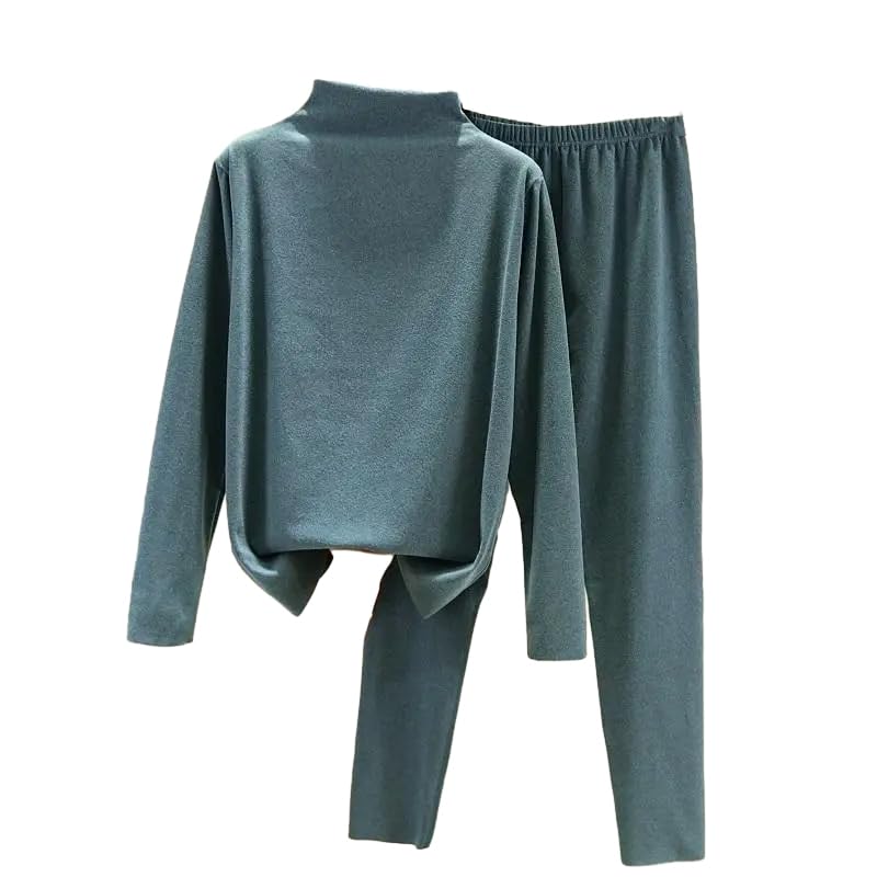 OFFSUM Ropa Interior Térmica Mujer - Traje De Lencería De Invierno para Mujer, Tops Ajustados De Terciopelo + Pantalones Largos, Ropa De Descanso Informal Y Cálida De 2 Piezas, Ropa Diaria