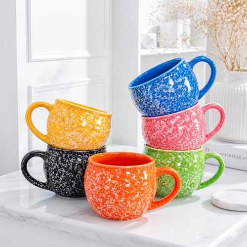 Image of Colorfull Ceramic Tea Cup Set of 6 Pcs - 100ml | Tea /Chai Cup Sets Coffee Mugs Ceramic Dinnerware Crockery for Kitchen | Ideal for Kitchen, Home Daily Use & Gifting