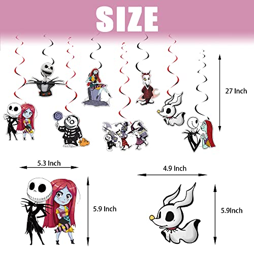 Christmas Nightmare Character Birthday Party Decorations Nightmare Happy Birthday Banner Hanging Swirls For Birthday Party Supplies Halloween Decorations #TOP2