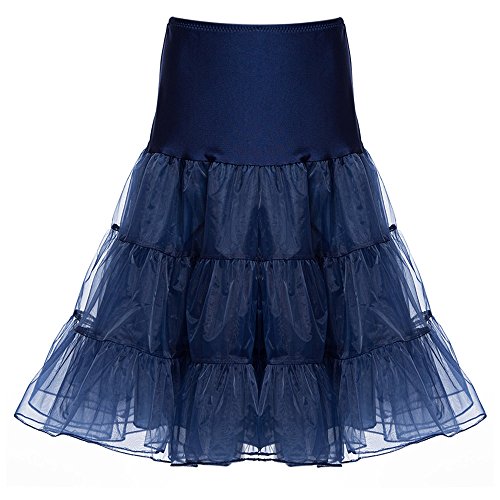 Tini Regner - Falda de Organza para Mujer Azul Azul Medium