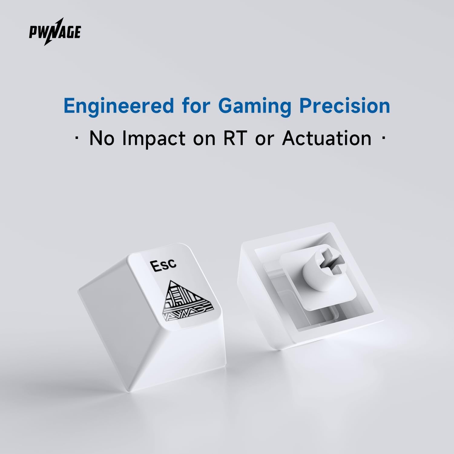 Pwnage Ceramic Keycaps - 60 65 75 100 Percent, Full Set Elegant Key caps, Custom 120 Keys Cherry Profile for 61/68/84/87/98/100 Cherry Gateron MX Hall Effect HE Mechanical Keyboards (White, 65% Set)