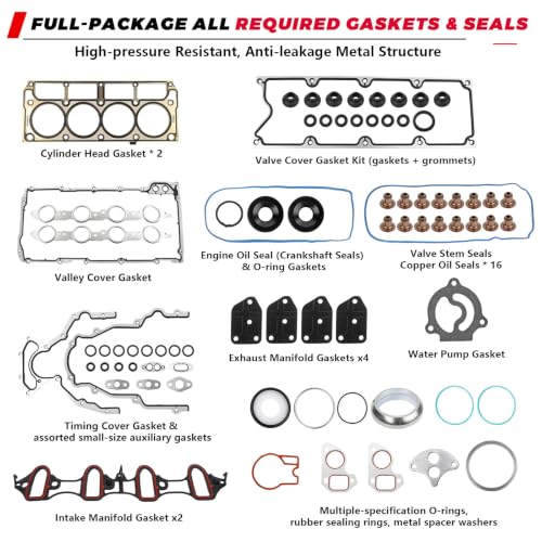Image of HS26191PT Engine Cylinder Head Gasket Set Fit for Chevy GMC 2002-2011