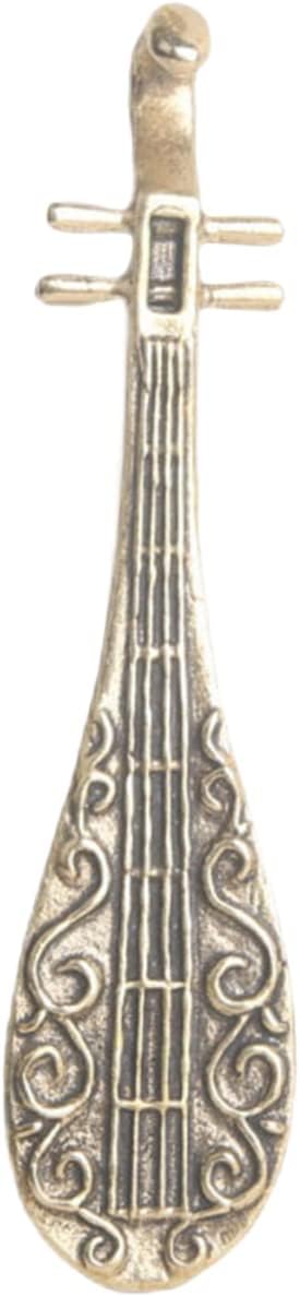 MAGICLULU Mała Ozdoba z Mosiądzu Pipa Dekoracja Stołu Chińskim Lutnią Ręcznie Wykonany Mosiężny Instrument Muzyczny Dekoracja Do Domu i Kolekcji