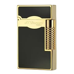 Black Lacquer Gold Lighter Le Grand Lighters Clear Sound Adjustable Soft Flame Unique Gift for Men Dad Husband
