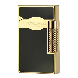 Black Lacquer Gold Lighter Le Grand Lighters Clear Sound Adjustable Soft Flame Unique Gift for Men Dad Husband