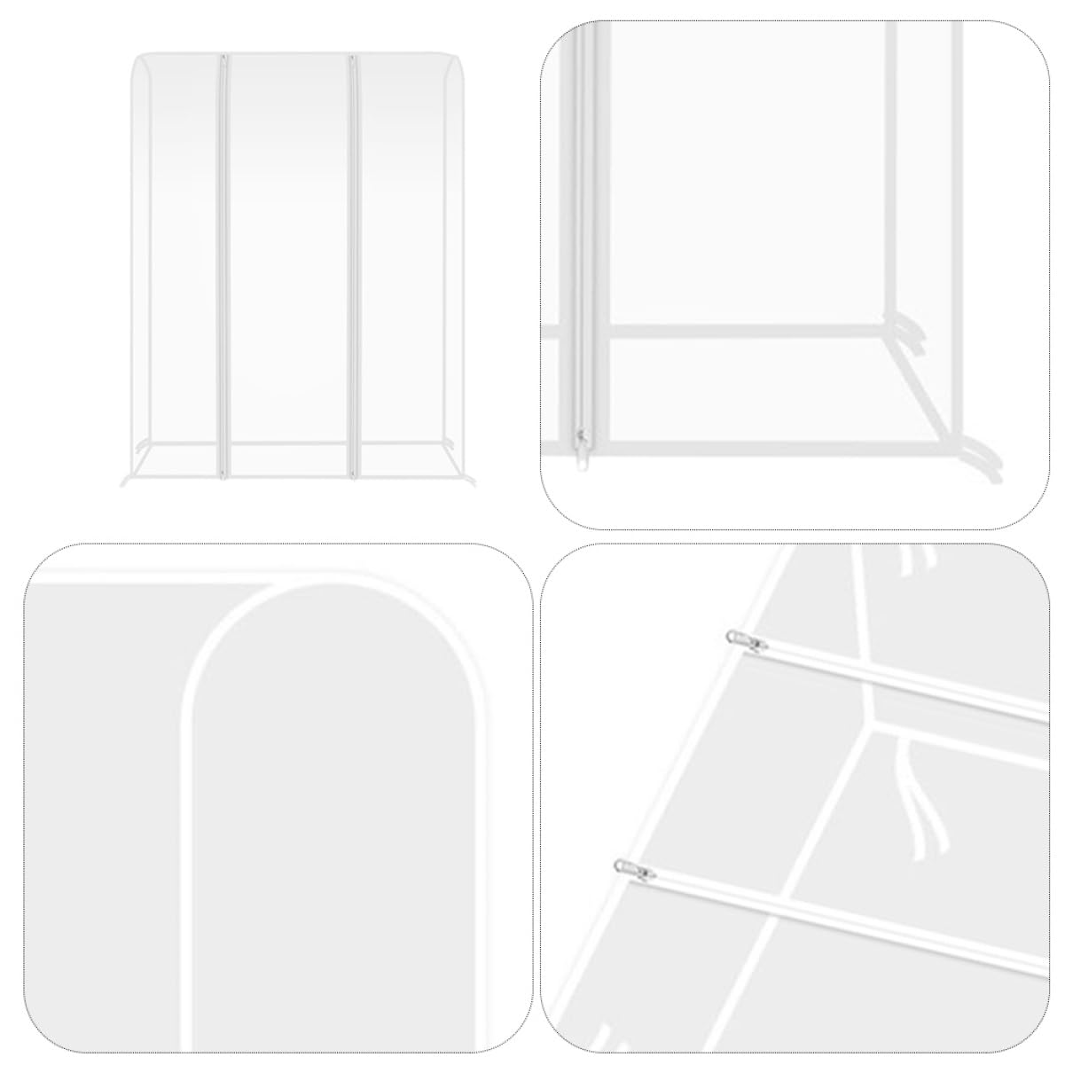 Copertura Trasparente per Appendiabiti 160x50x150 Cm in Plastico