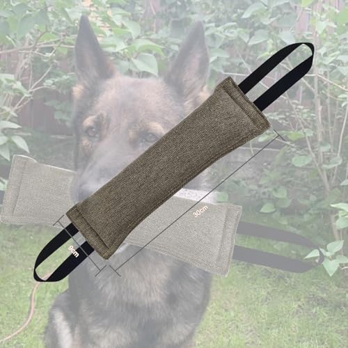 Wisebom 2 Pcs Beisswurst für Hunde 30cm Hundebiss Schlepper Spielzeug mit Handschlaufe zum Training Tauziehen und Zerrspiele Robustes Hundespielzeug Jute Beisswurst für Hunde Dog Training Zubehör